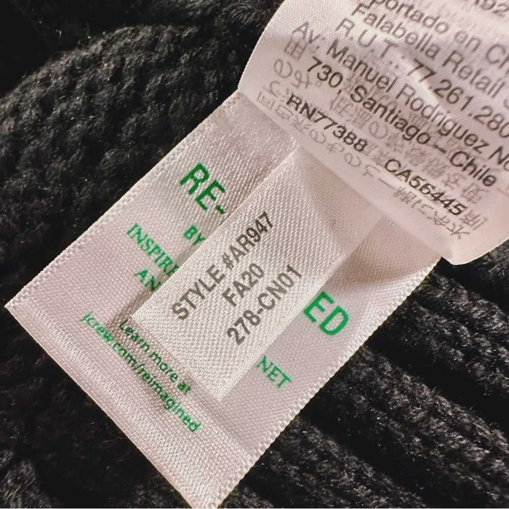 NWT J. Crew Black Cotton / Wool Blend Side Button ‘Turtleneck Poncho’ Size XS
